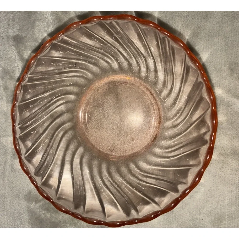 Arcoroc‎ Dessert Bowl Pink Depression Glass Rosaline Swirl 5